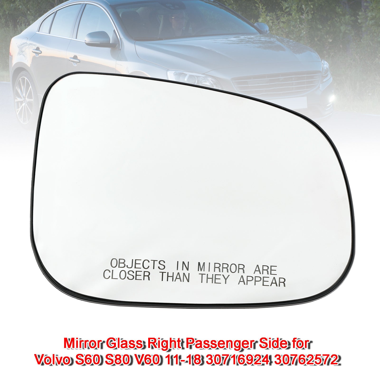 Mirror Glass Right Passenger Side pour Volvo S60 S80 V60 11-18 30716924 30762572