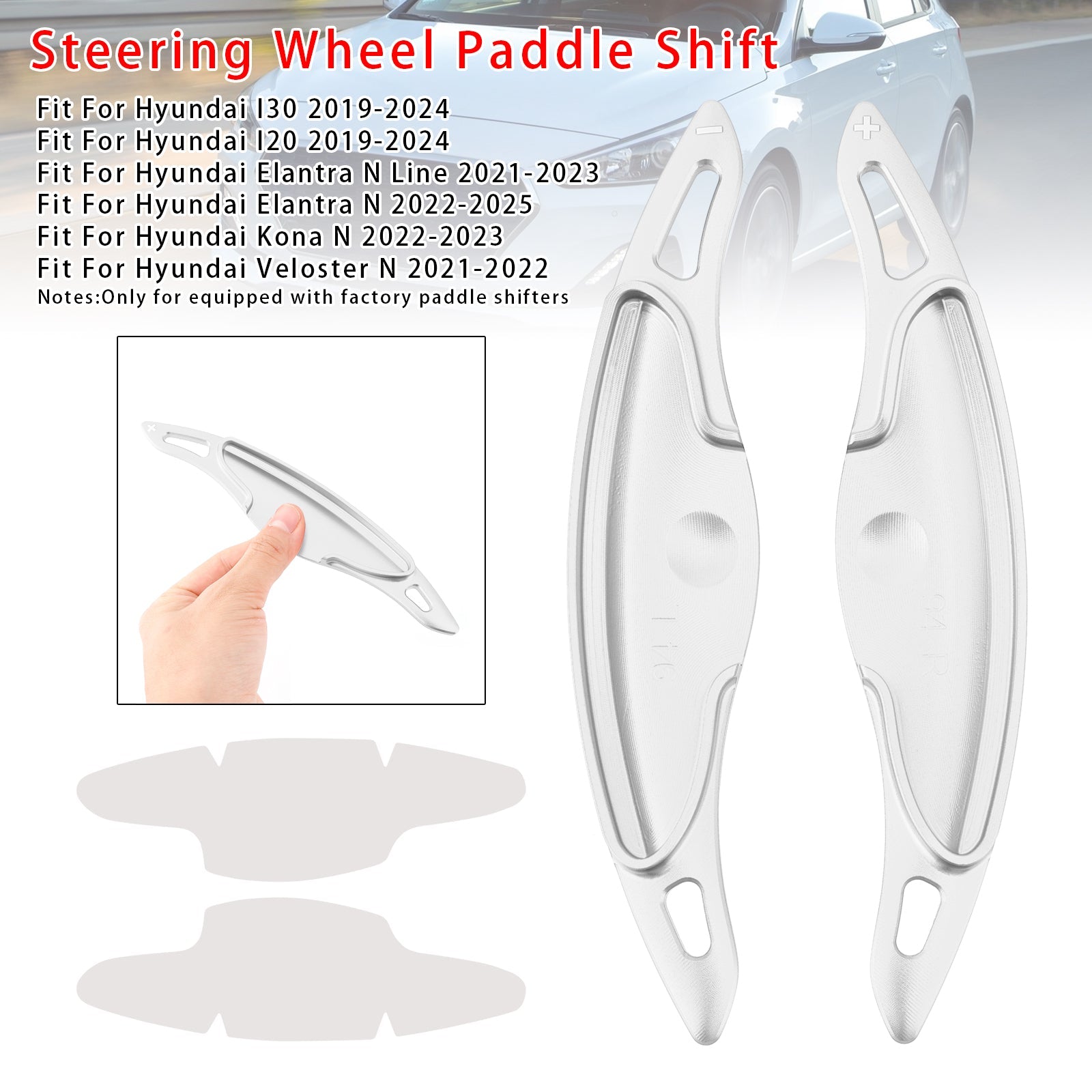 Extension de palettes de changement de vitesse au volant pour Hyundai Elantra i30 en aluminium