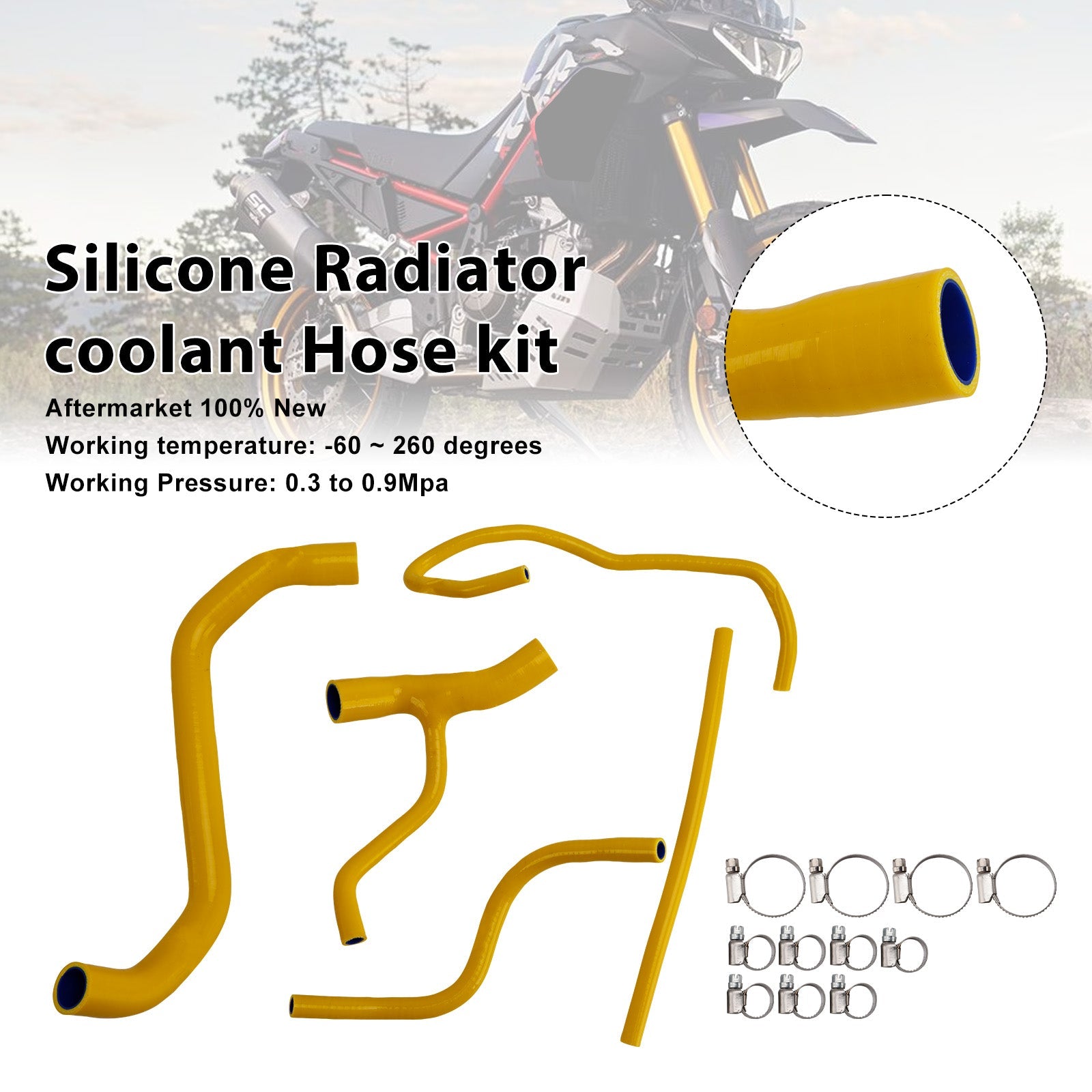 Durite de refroidissement en silicone pour radiateur Aprilia Tuareg 660 (2022-2025)