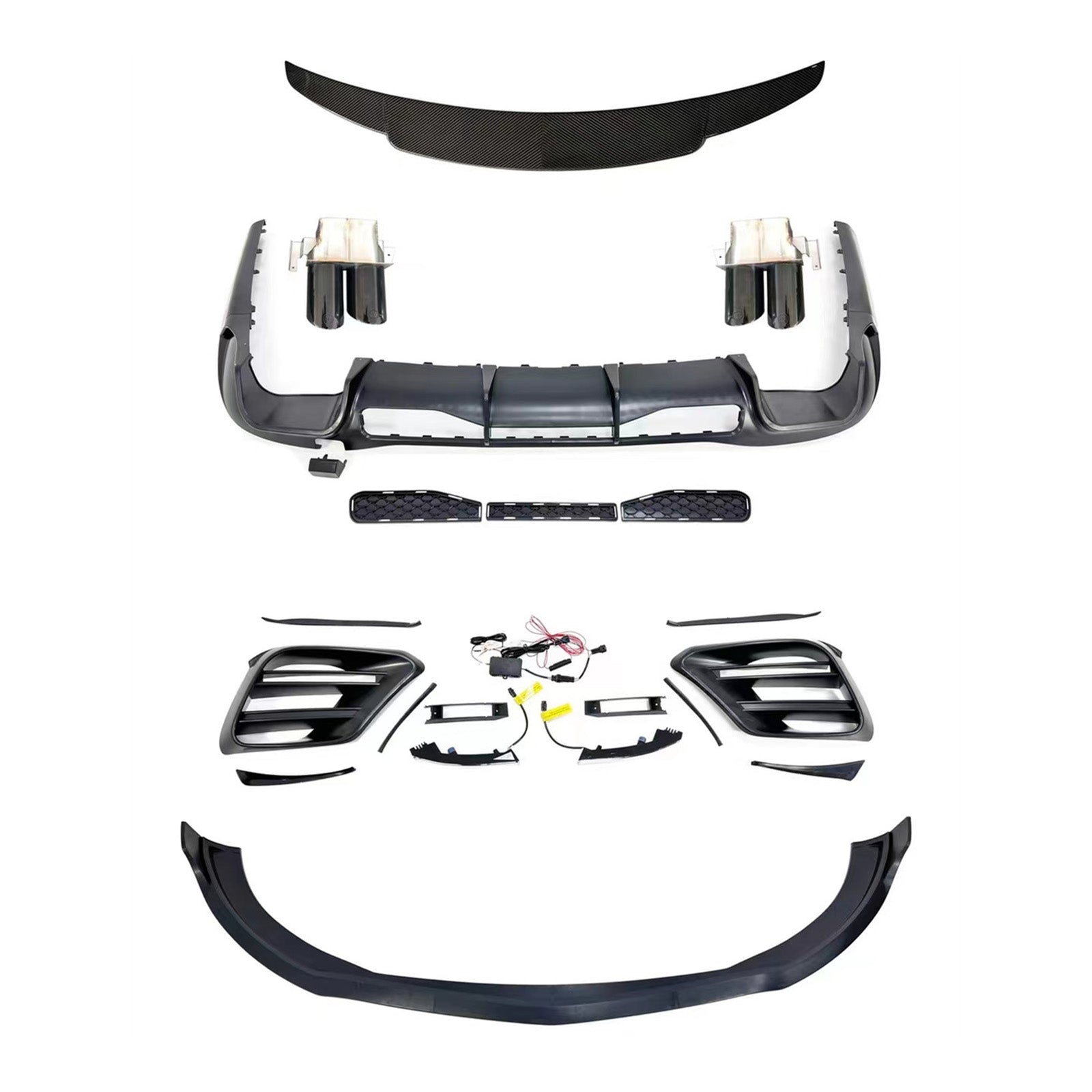 Kit carrosserie style B pour pare-chocs avant (compatible Mercedes Classe S W223 S450 S500, 2021-2023)