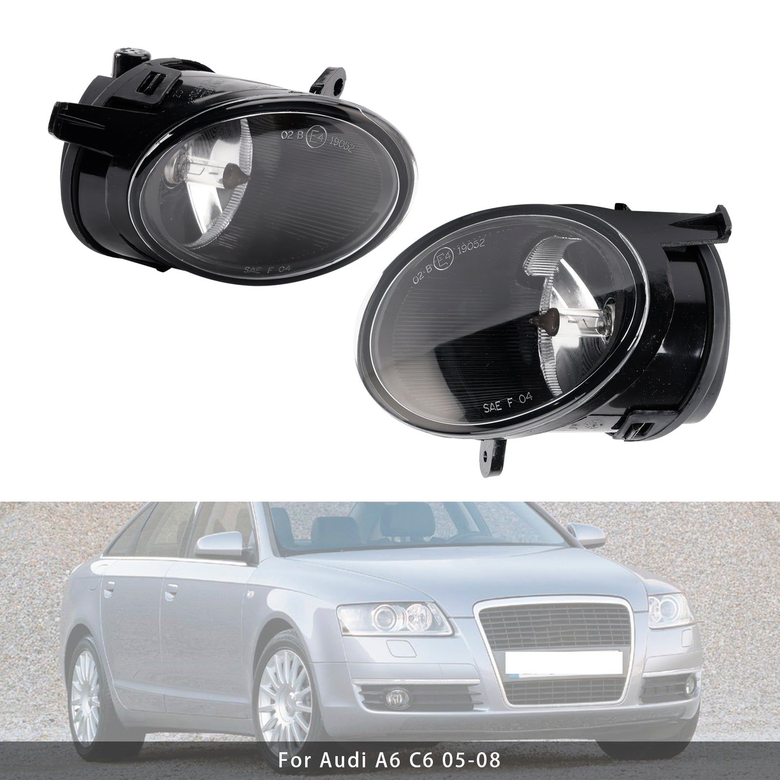 Paire de feux antibrouillard avant pour Audi A6 C6 (2005, 2006, 2007, 2008)