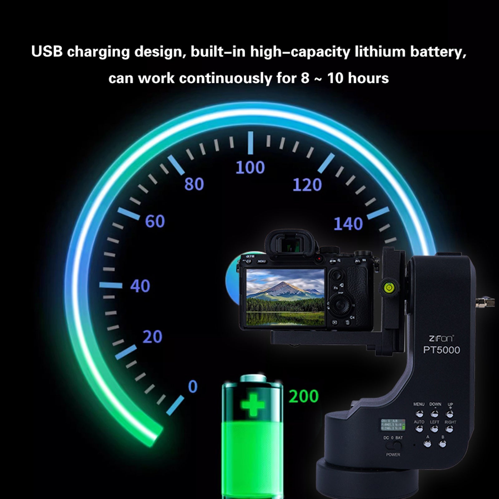 PT-5000 Platforma za kamero Electric Cloud Platform Double Ax Micro SLR Telefon