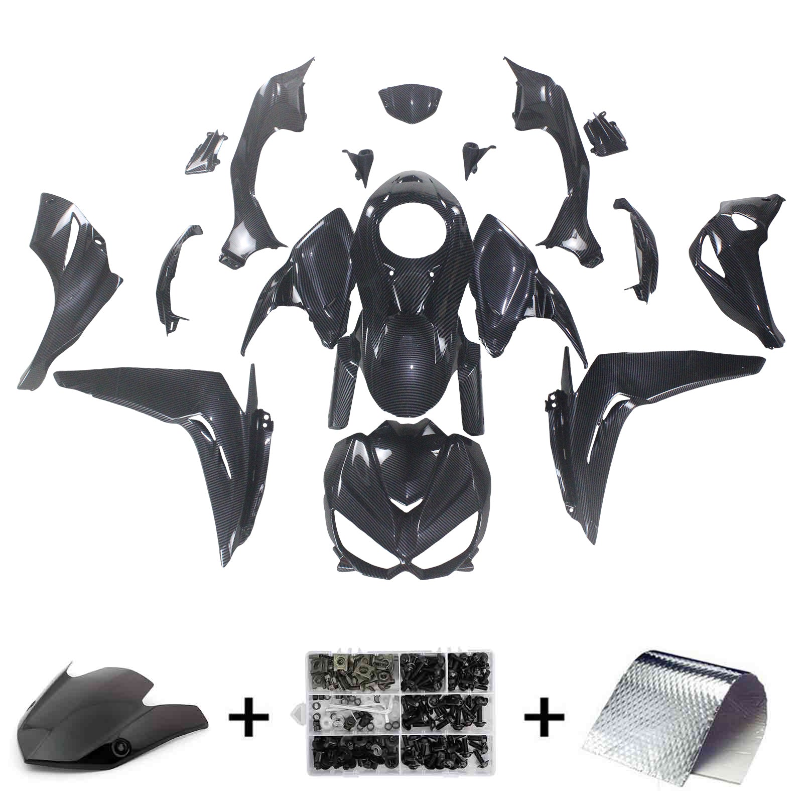 Kit de carénage en plastique ABS injecté compatible avec Kawasaki Z1000 2014-2017
