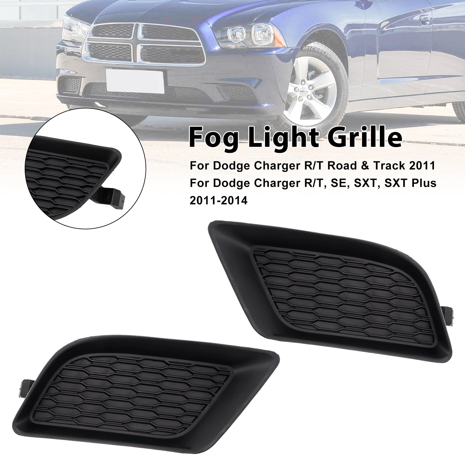 Fog Shash Cover per Dodge Charger R/T Road Track 2011 (2 pezzi) 68092570AA 68092571AAA