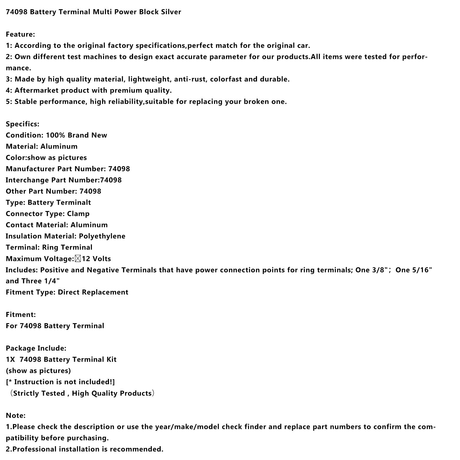 74098 Multi-power terminal akumulatorja Srebrna