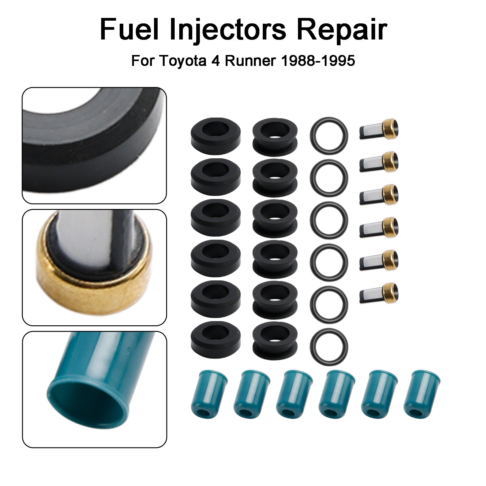 Kit de reparación y reconstrucción de sello de inyector de combustible para camión Toyota 3VZE 3.0L 1988-1995