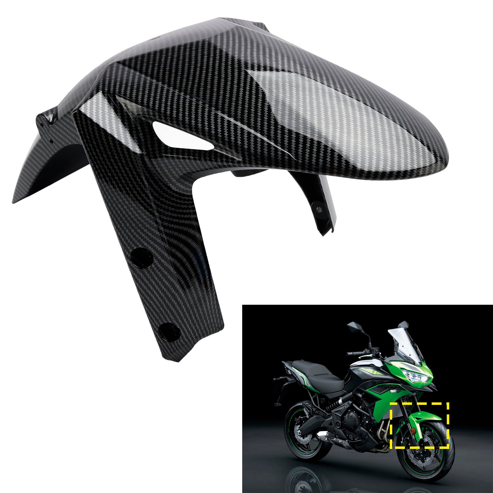 Carénage de garde-boue avant pour Kawasaki Versys 650 1000 1100 2019-2026 Carbon