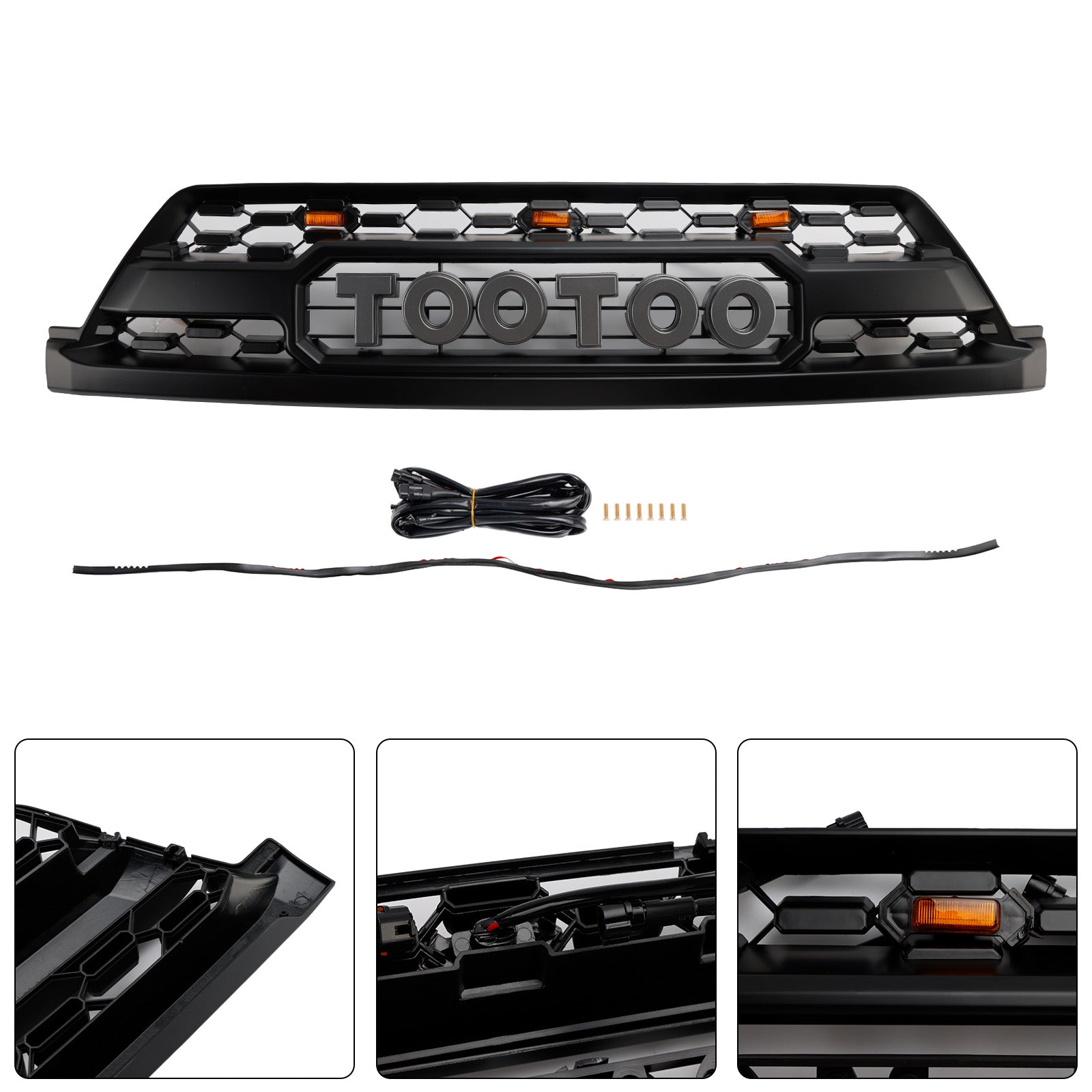 Calandre de pare-chocs avant style TRD PRO avec LED pour Toyota 4Runner 2002-2005