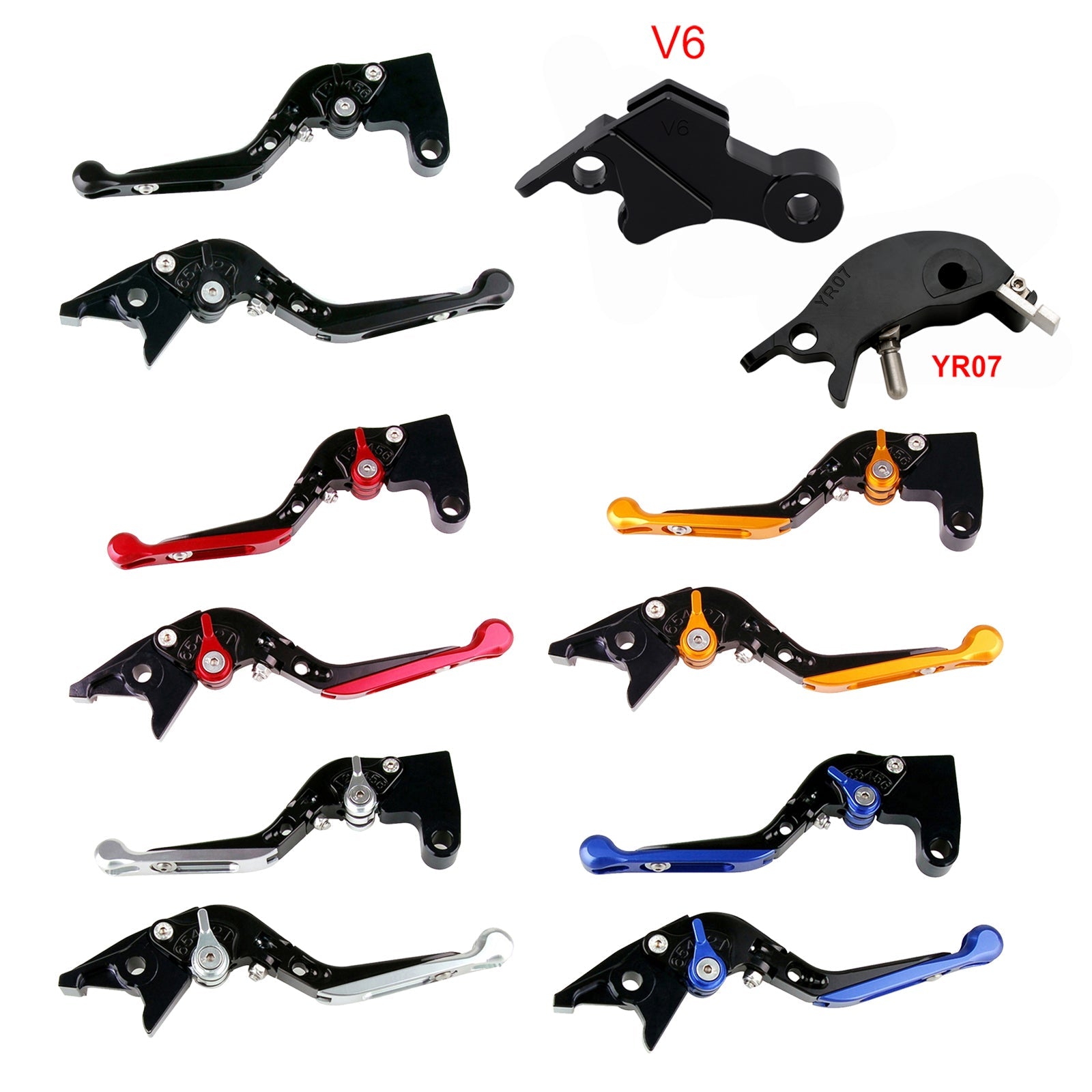 Levier de frein et d'embrayage réglable compatible avec YAMAHA XSR900 XSR900GP MT-09 MT-09SP 24-25