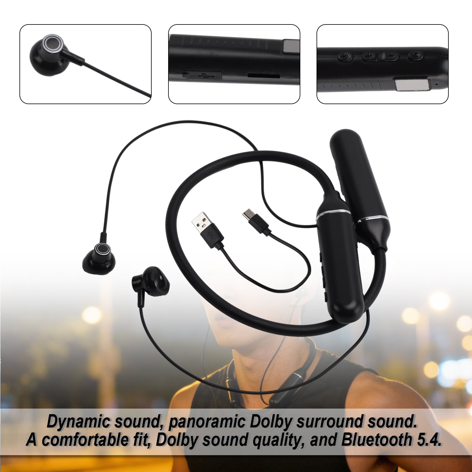 Écouteurs Bluetooth sans fil, résistants et à réduction de bruit, pour téléphone, ordinateur portable, PC et TV.