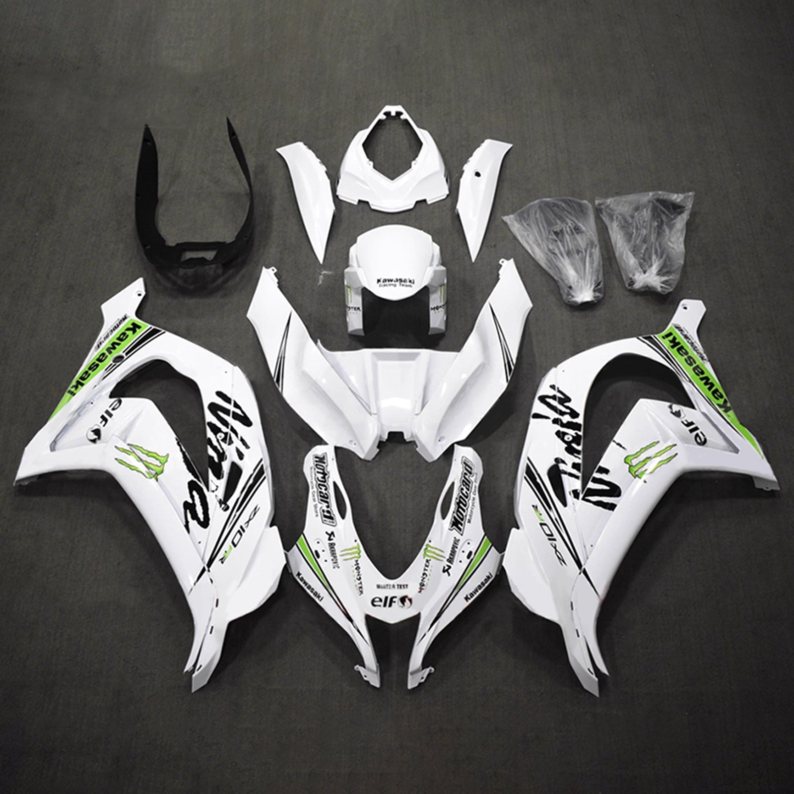 Kit de carénage injecté en plastique ABS compatible avec Kawasaki ZX10R 2016-2020