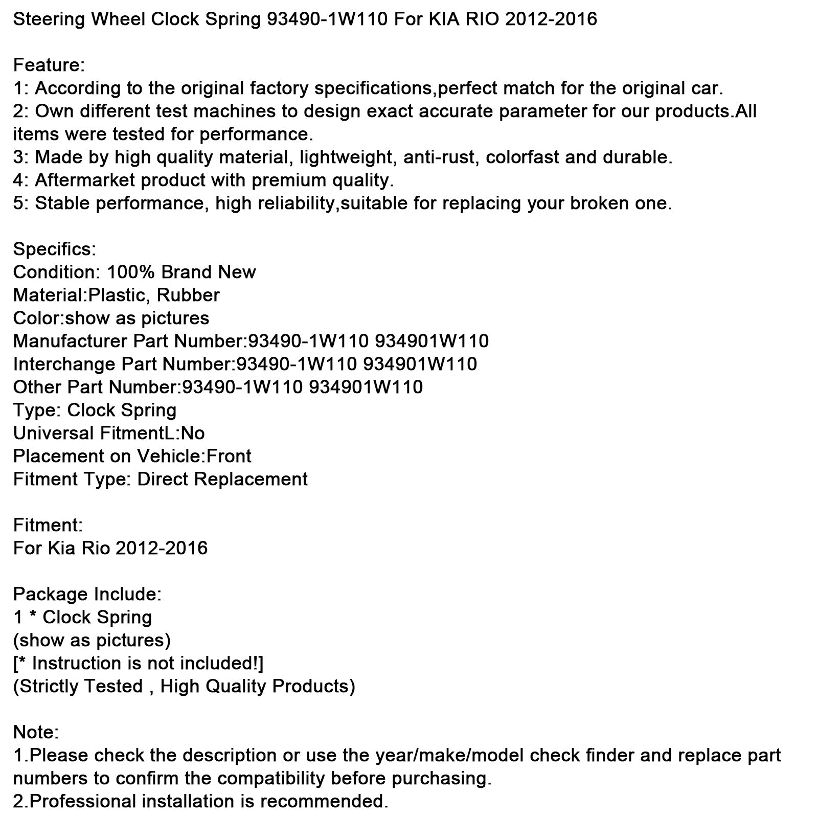 Sprężyna kierownicy'zegar KIA RIO 2012-2016 93490-1W110