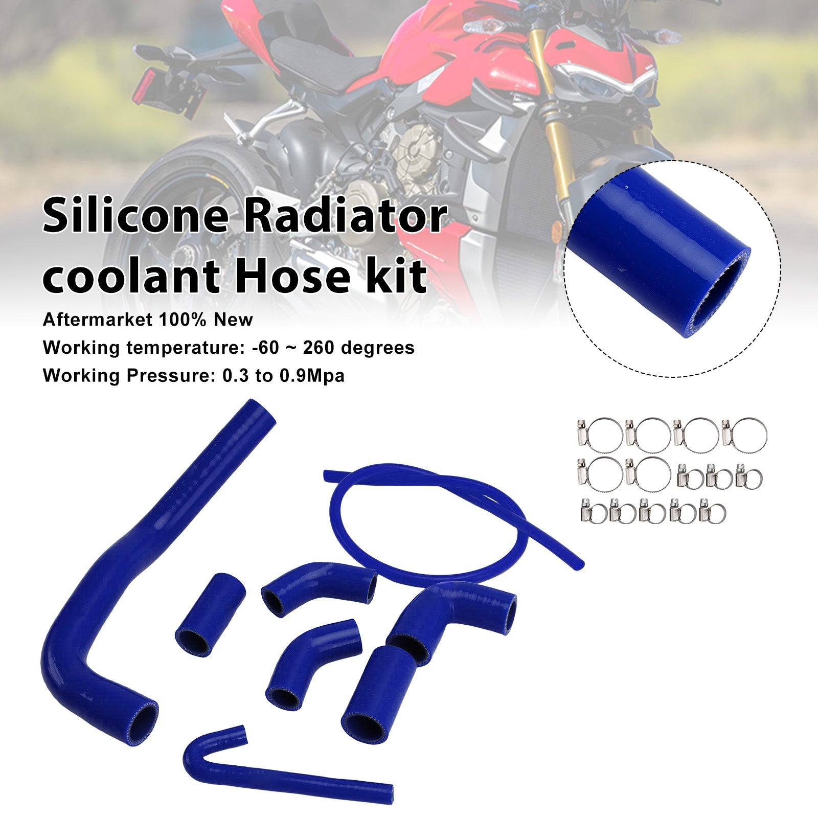 Durite de refroidissement en silicone pour radiateur Ducati Streetfighter V4 V4S (2020-2025)
