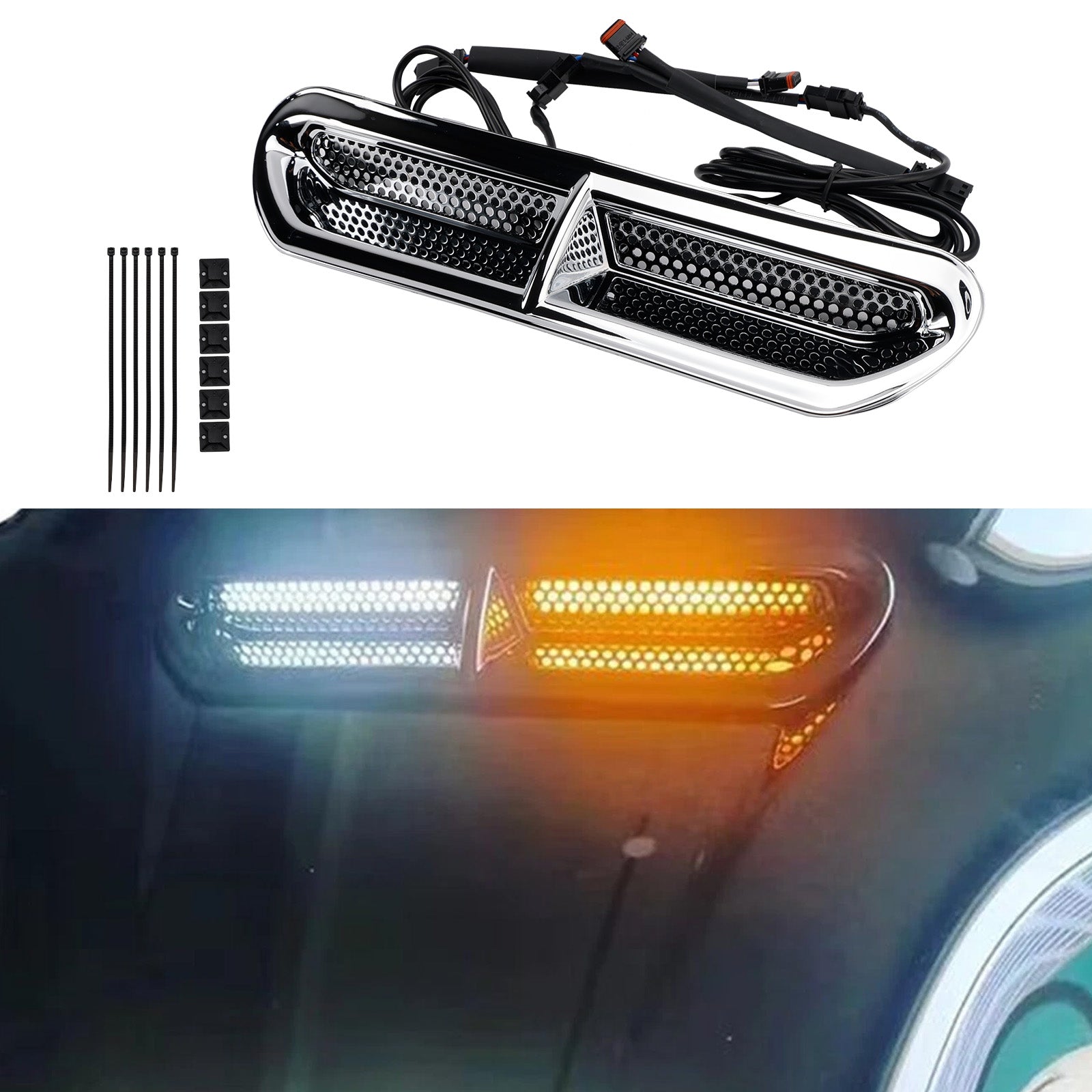 Illuminazione a LED per presa d'aria della carenatura anteriore per Touring Street Glide 2014-2024