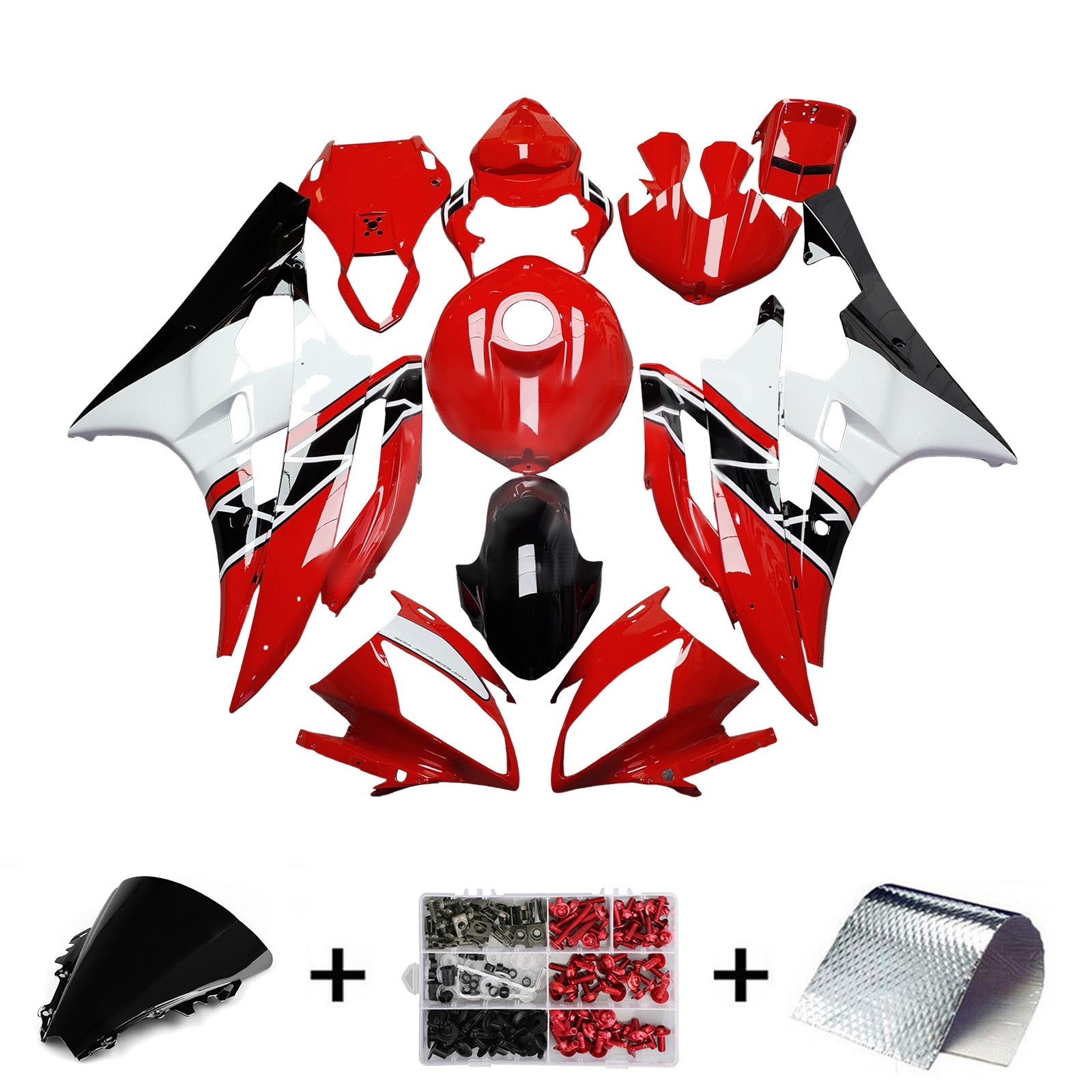 Kit de carenado inyectado de plástico ABS para Yamaha YZFR6 YZF-R6 2006-2007