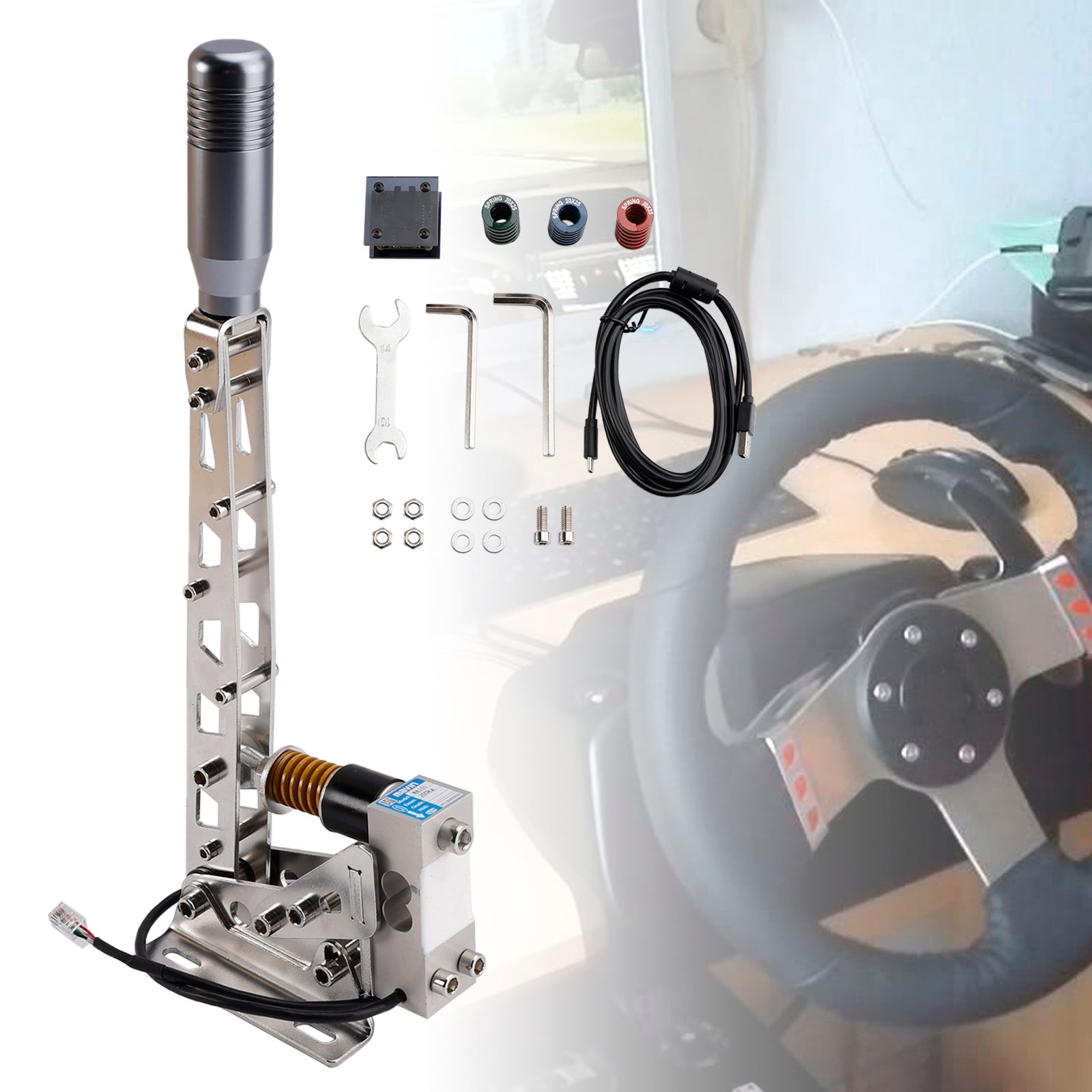 Jeu de course avec frein à main USB 64 bits, cellule de charge 200 kg, pour Logitech G29/G27/G25