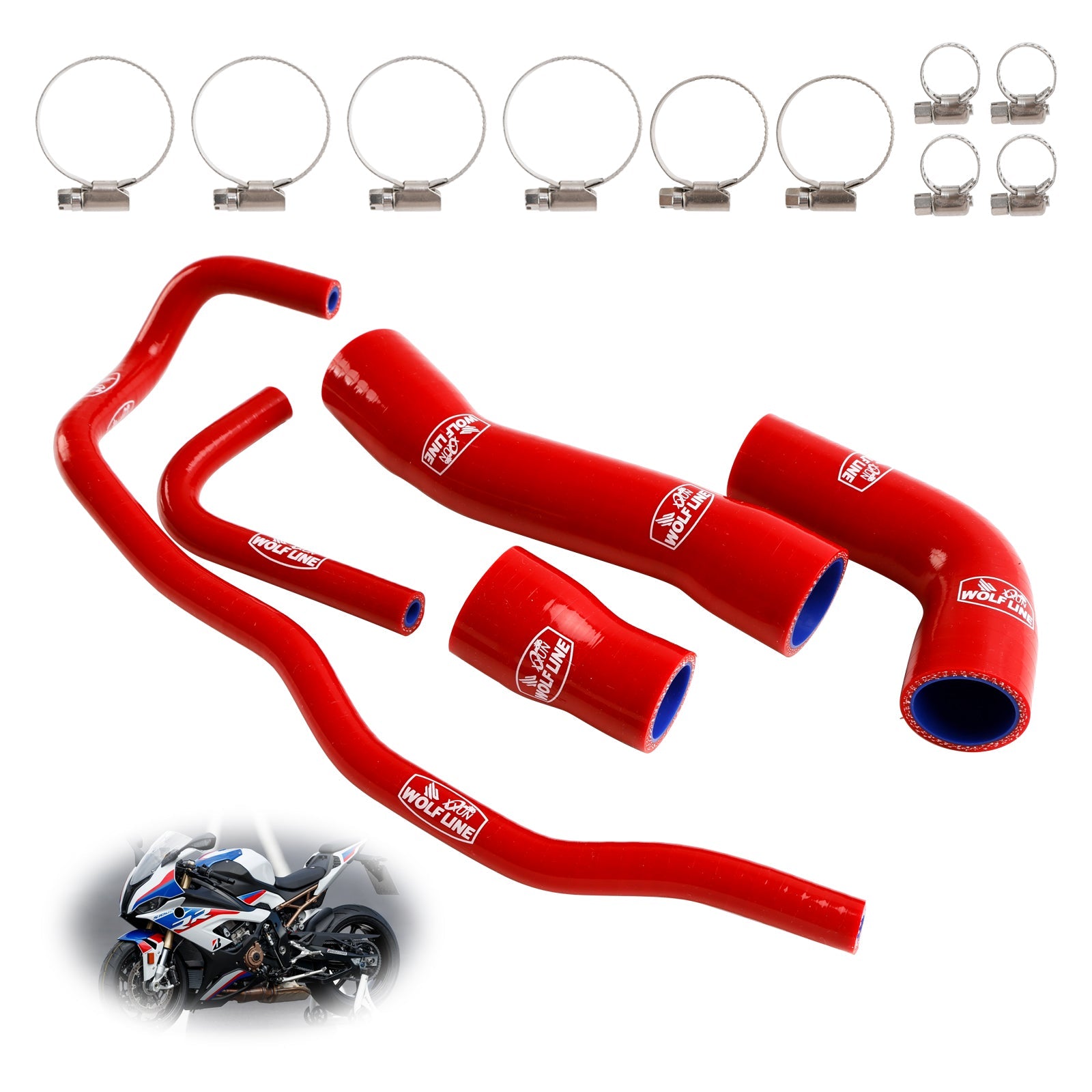 Kit de durites de refroidissement en silicone pour radiateur BMW S1000RR 2019-2023