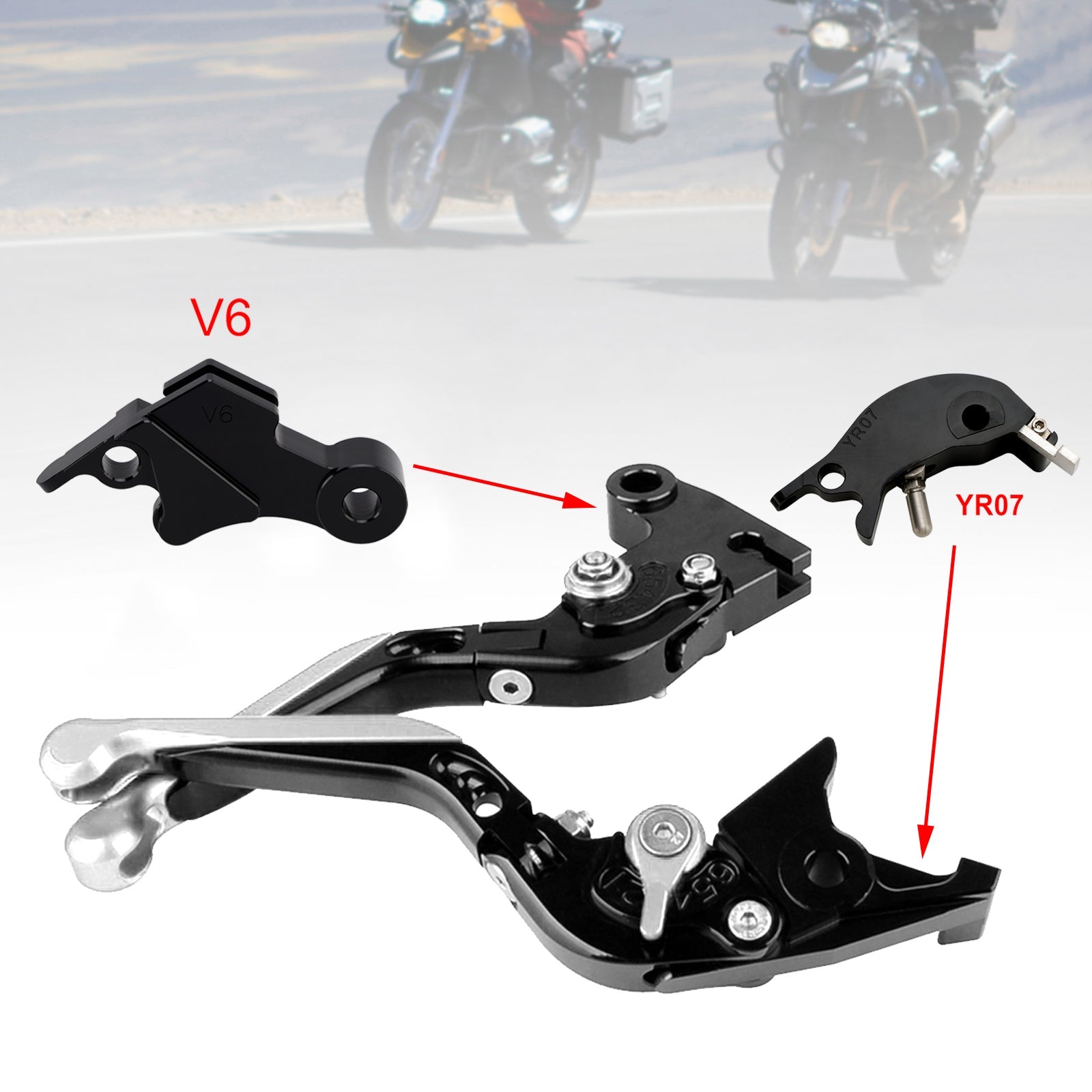 Levier de frein et d'embrayage réglable compatible avec YAMAHA XSR900 XSR900GP MT-09 MT-09SP 24-25
