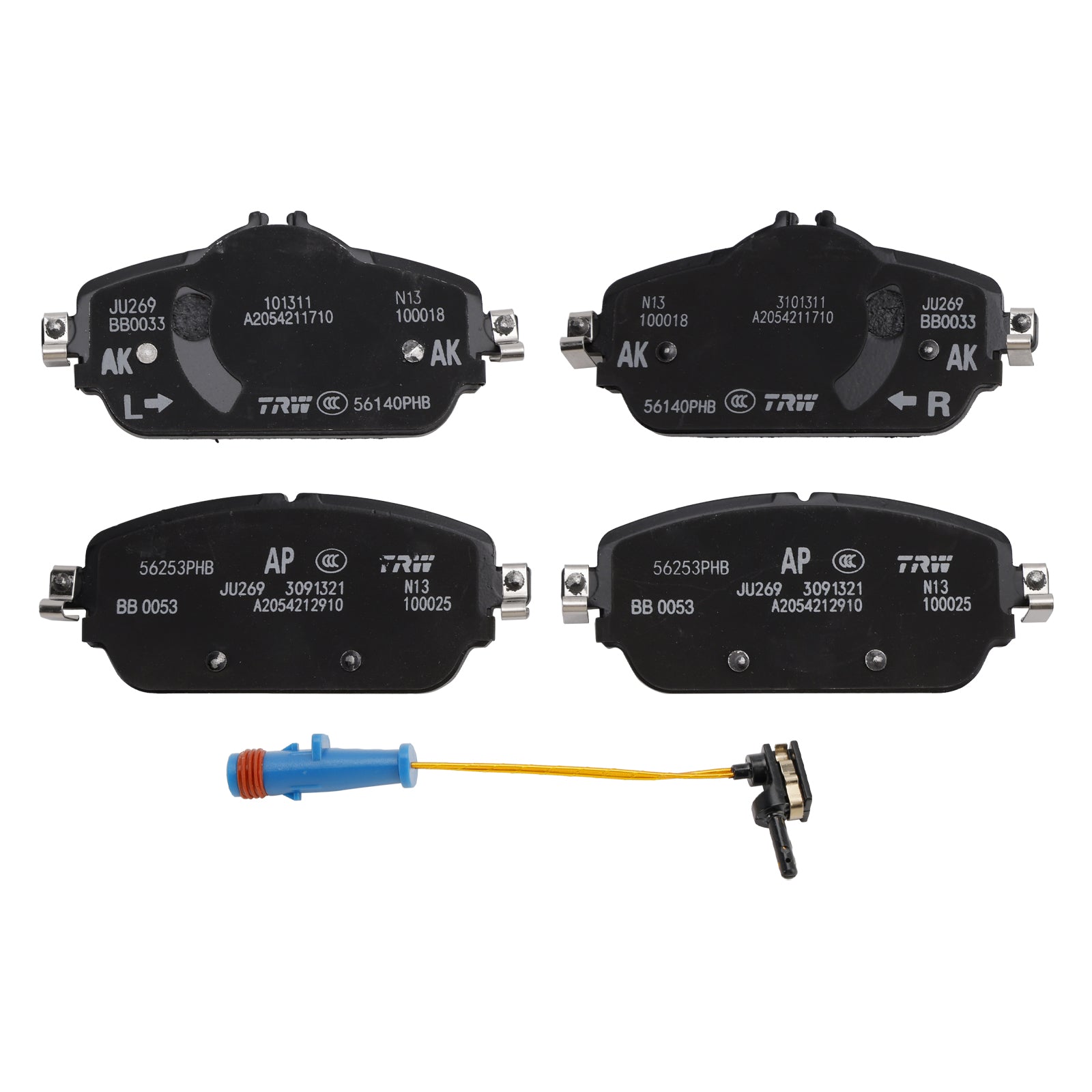 Plaquettes de frein avant Mercedes-Benz Classe C 205 et Classe E 213, référence A0004208903, avec capteur d'usure 1695401617