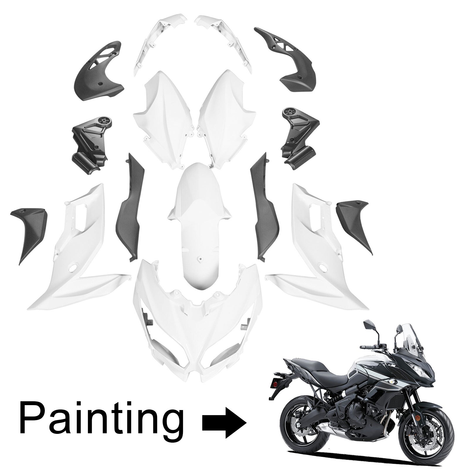 Kit de carénage par injection, carrosserie en plastique ABS, compatible avec la Kawasaki Versys 650 2015-2021