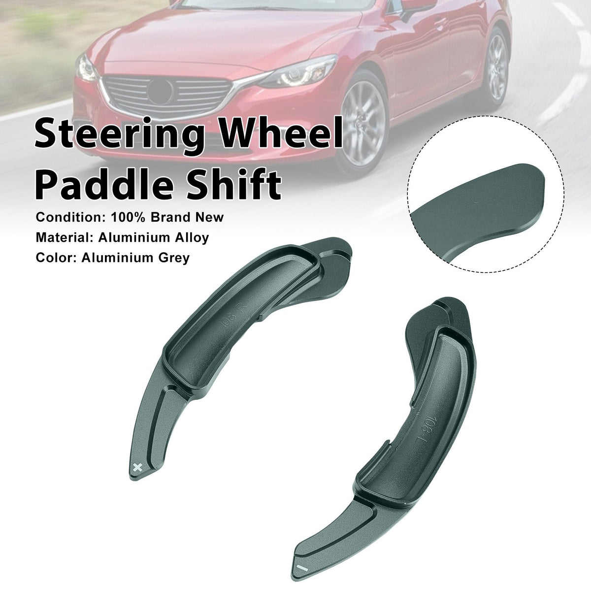 Paddle al volante per Mazda 6 Atenza 2009-2015, grigio alluminio