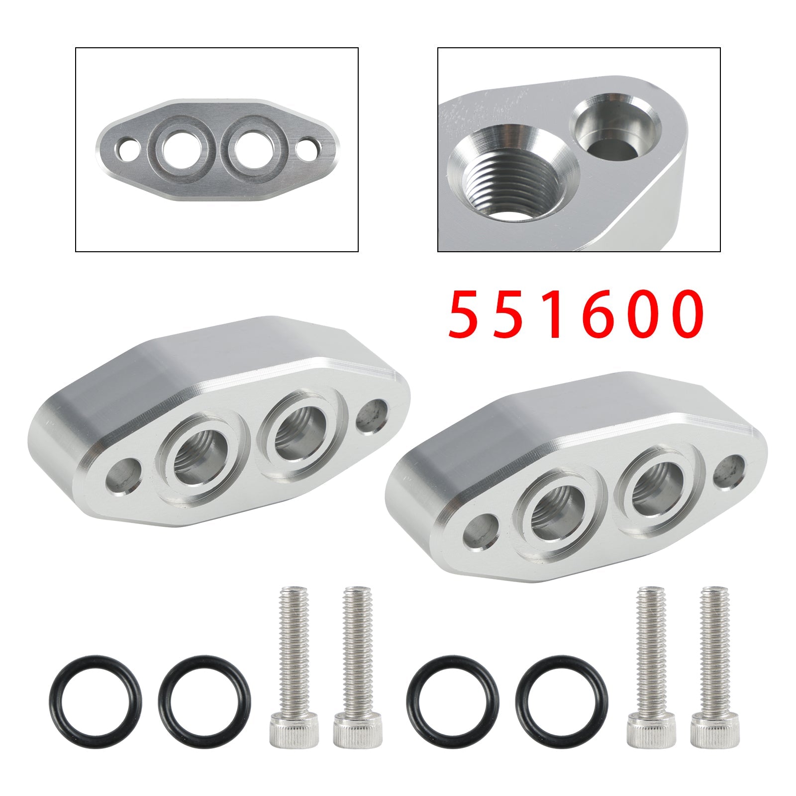 2 stuks oliekoeleradapter -6AN ORB O-ring inlaat-/uitlaatpoortplaat LS1 LSX LS3 LS LS2