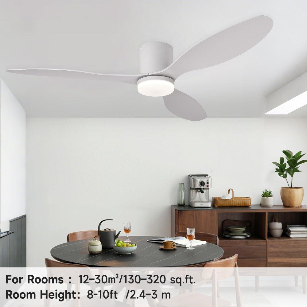 Ventilateur de Plafond 52" avec Éclairage LED Dimmable – Moteur CC Réversible, Télécommande et Application