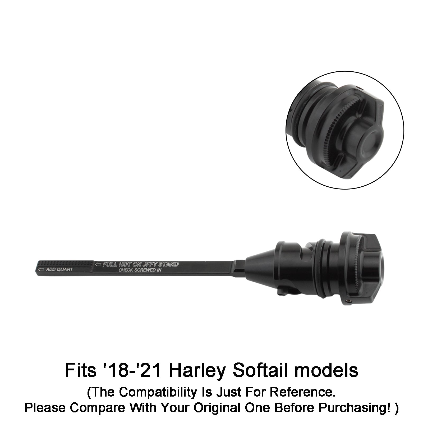 Öljymittarin säiliötulppa, sopiva korkki Harley Softailille 18-22