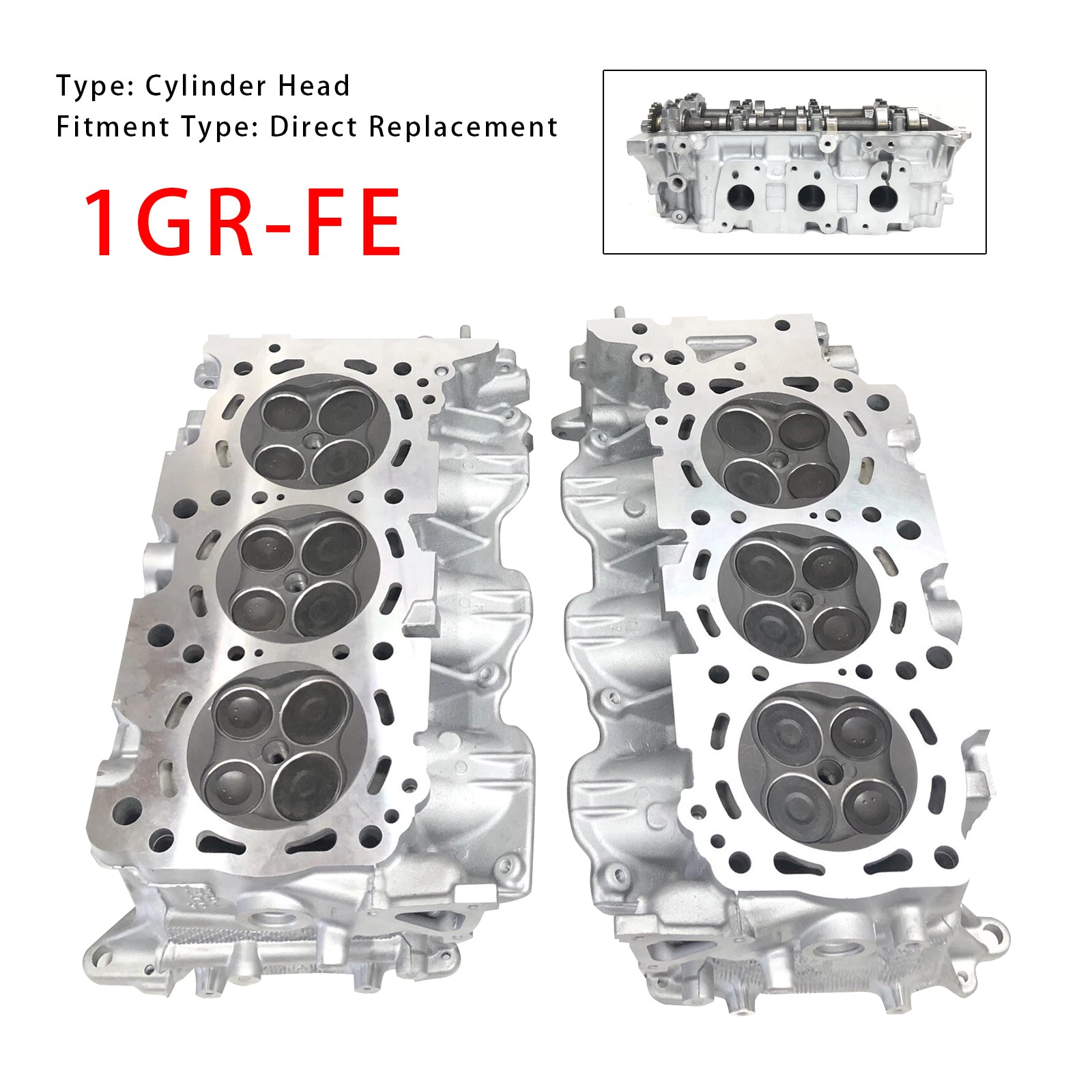 Culata 1GR-FE de 2 piezas con inyección&Aire secundario para Toyota 4.0 1GR-FE
