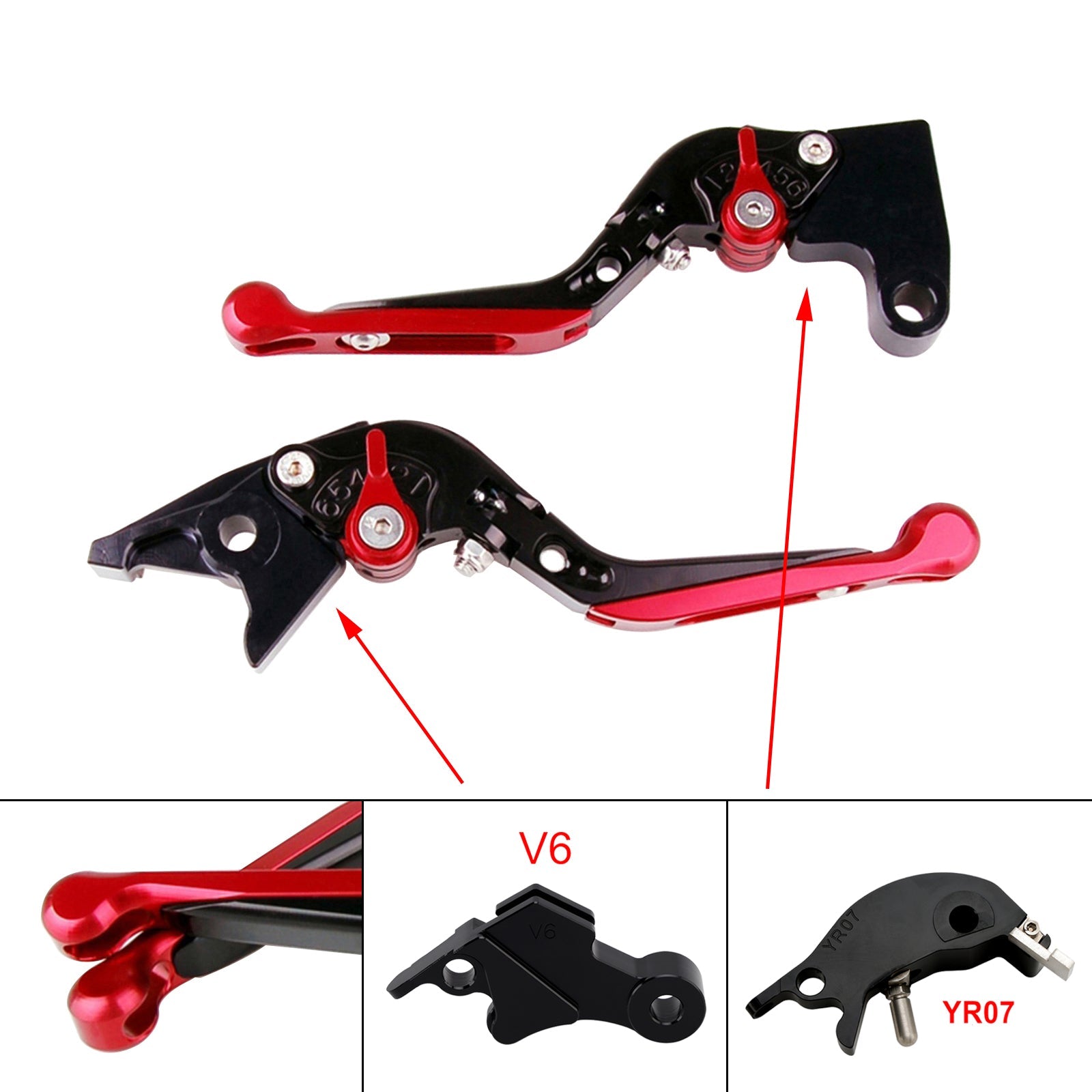 Levier de frein et d'embrayage réglable compatible avec YAMAHA XSR900 XSR900GP MT-09 MT-09SP 24-25
