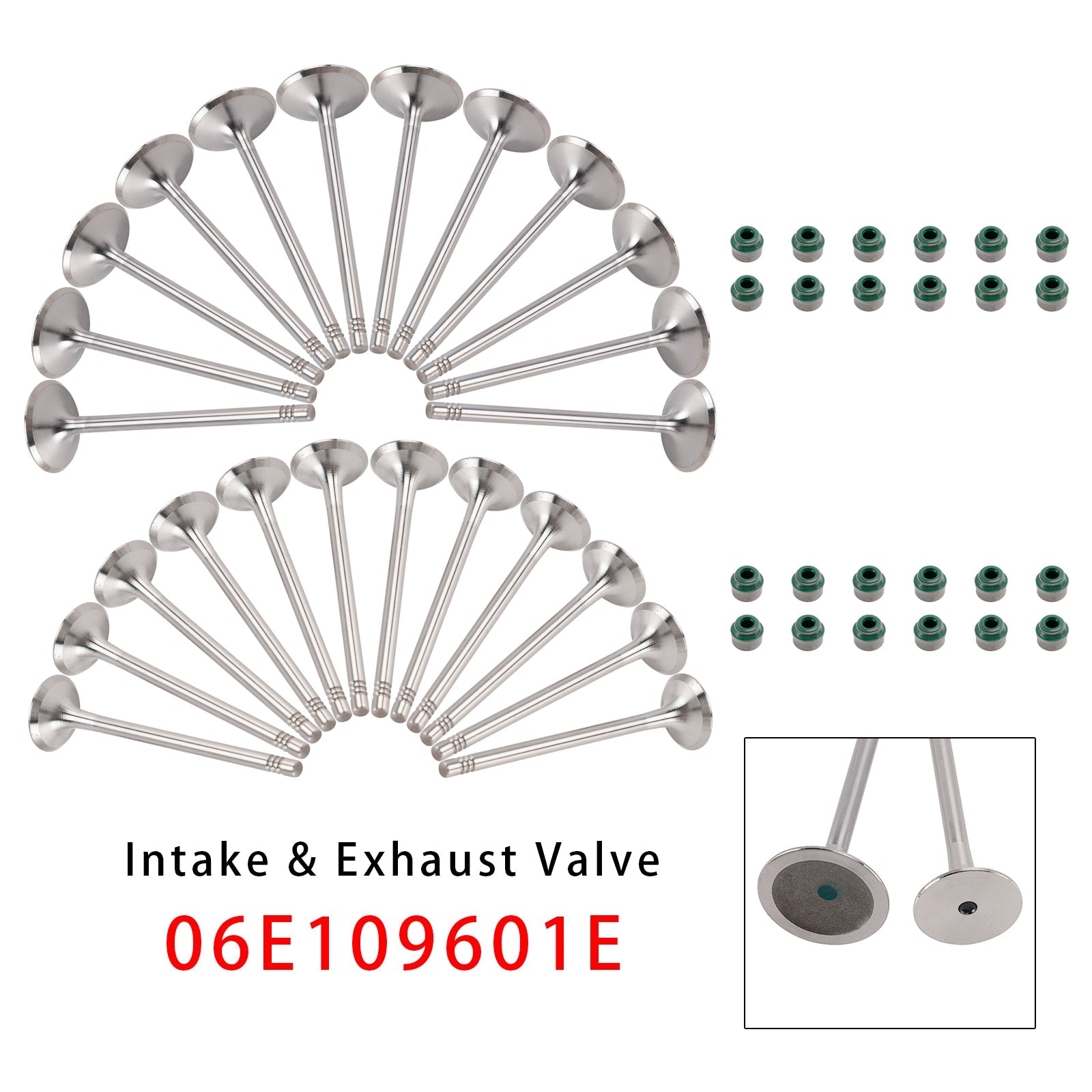 Kit valvola di scarico aspirazione 24 pezzi 06E109601E per Audi A4 A5 A6 A7 A8 Q5 Q7 3.0T