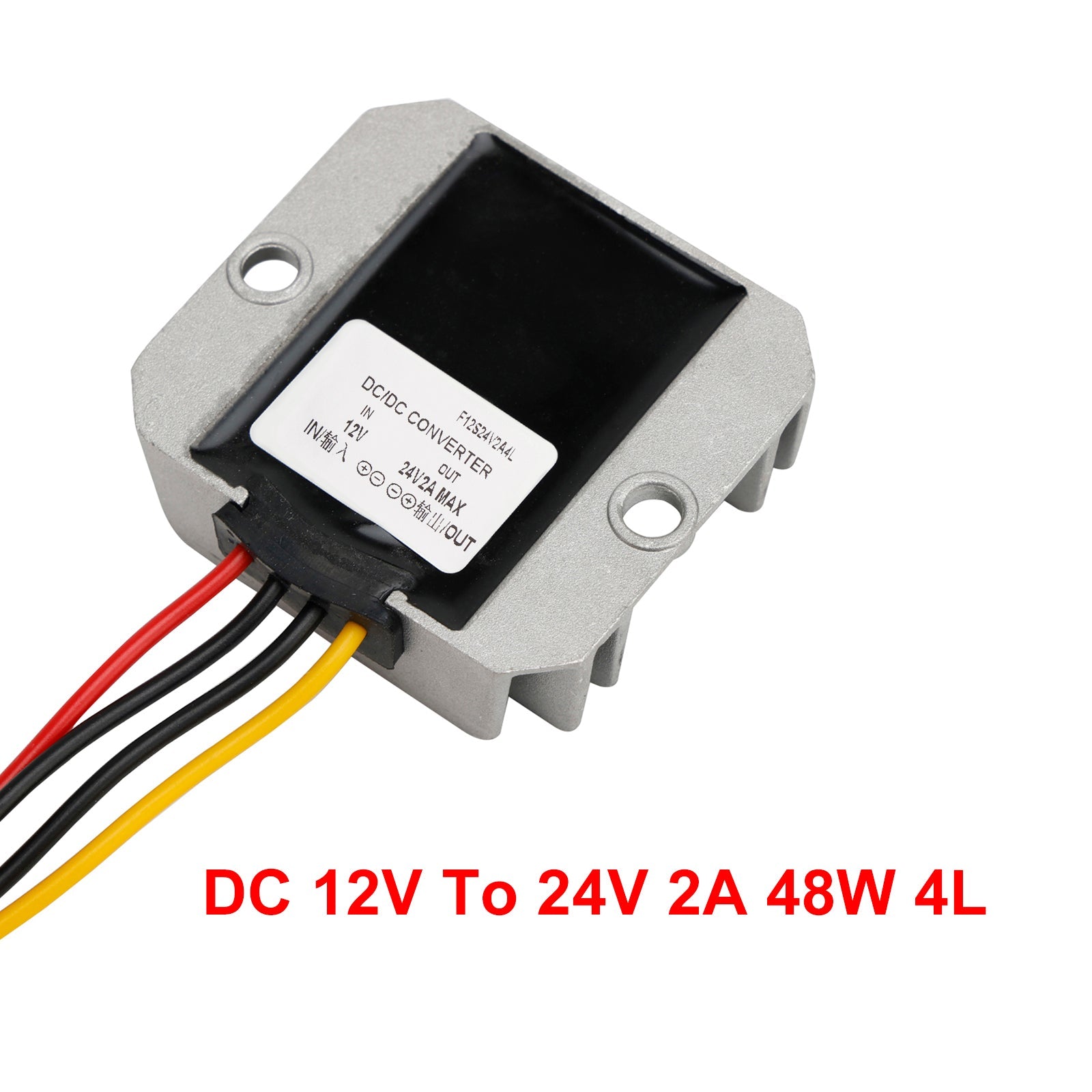 Convertisseur régulateur d'alimentation élévateur étanche DC 12 V à 24 V 2 A 48 W