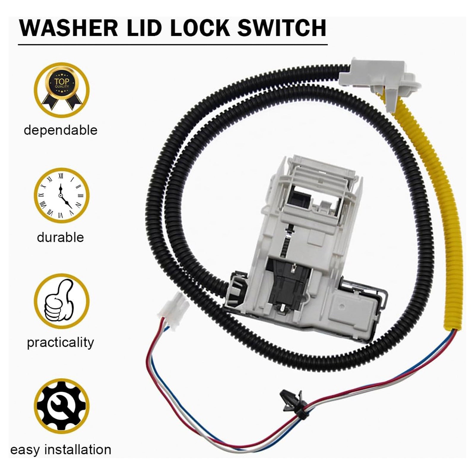 Zespół blokady pokrywy pralki W11307244 W10682535 i zatrzask pokrywy W10837741 dla Maytaga