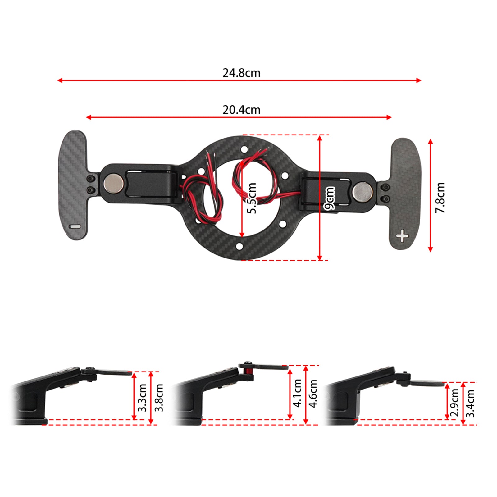 Palets de cambio de velocidad para el volante de simulación de juegos de carreras con soporte magnético