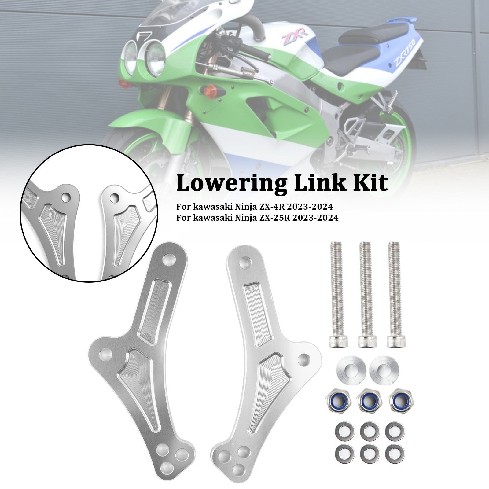 2023-2024 kawasaki ZX-25R ZX-4R Enlaces de suspensión inferiores ajustables para