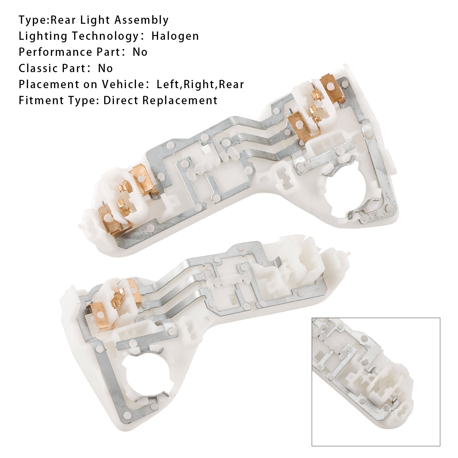 2-delige interieur achterkant achterste lamphouder voor VW Golf 2013-2017, bestuurderszijde, 5G0945259A/60A