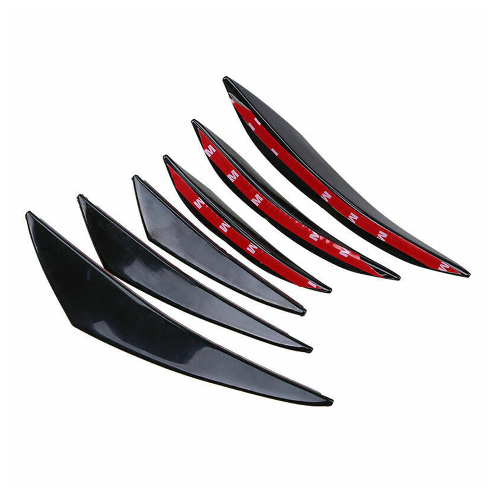 6pcs Universal Gloss Black Car/Auto Front Front Bands Fins spojlerje rake Résit