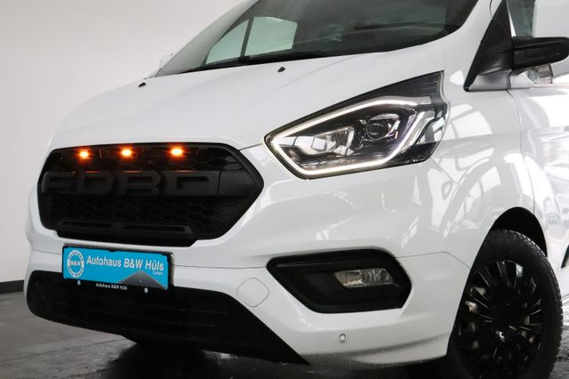 Grille de pare-chocs avant noire mate de style Ford Transit Custom Raptor 2018-2023 avec 3 LED