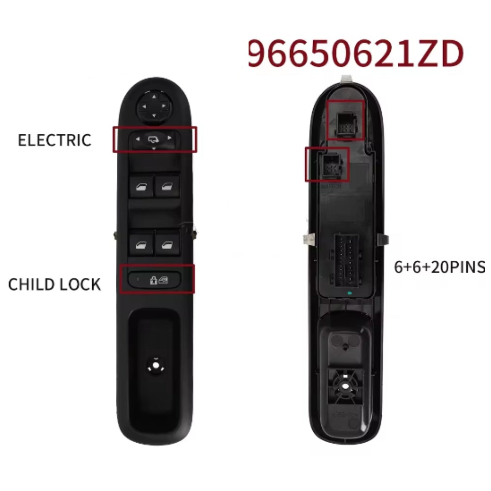 Interruptor de ventana Premium para Peugeot 3008/5008 2010-2016 96650621ZD