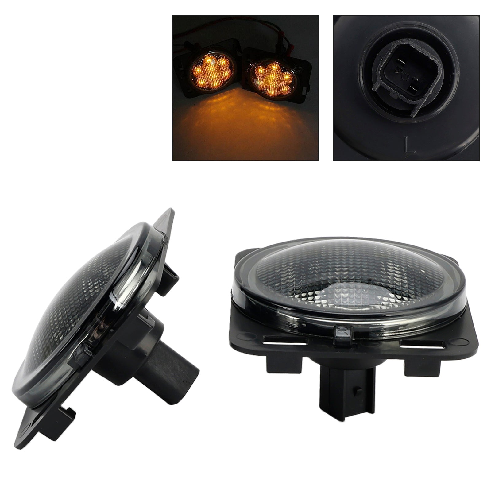 2x guardabarros delantero luz LED de señal de giro marcador lateral de estacionamiento para Wrangler JK 2007-15 genérico