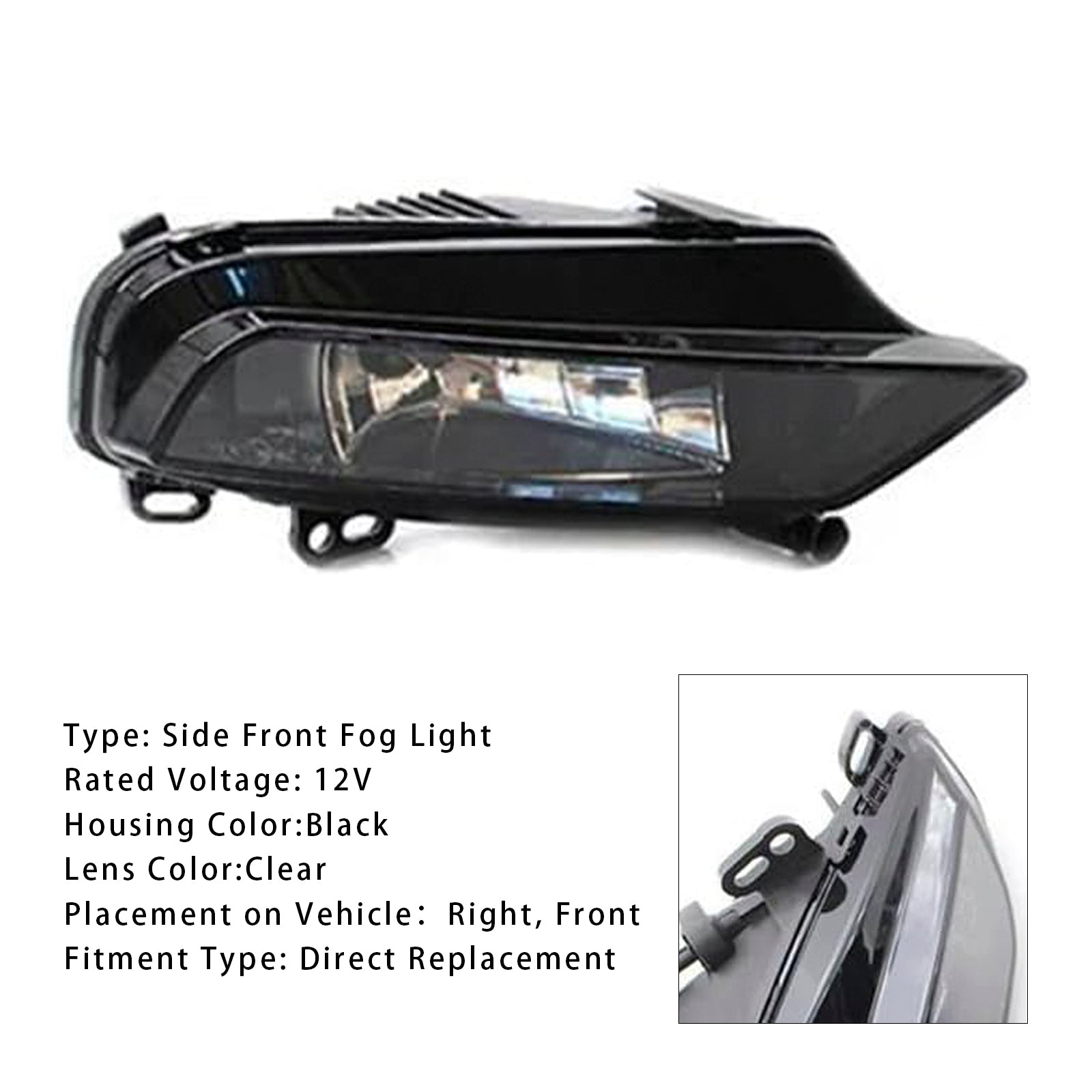 Požarna megla lučka pred desno z žarnicami 8v0941700b za Audi A3 Sedan 2015-2016