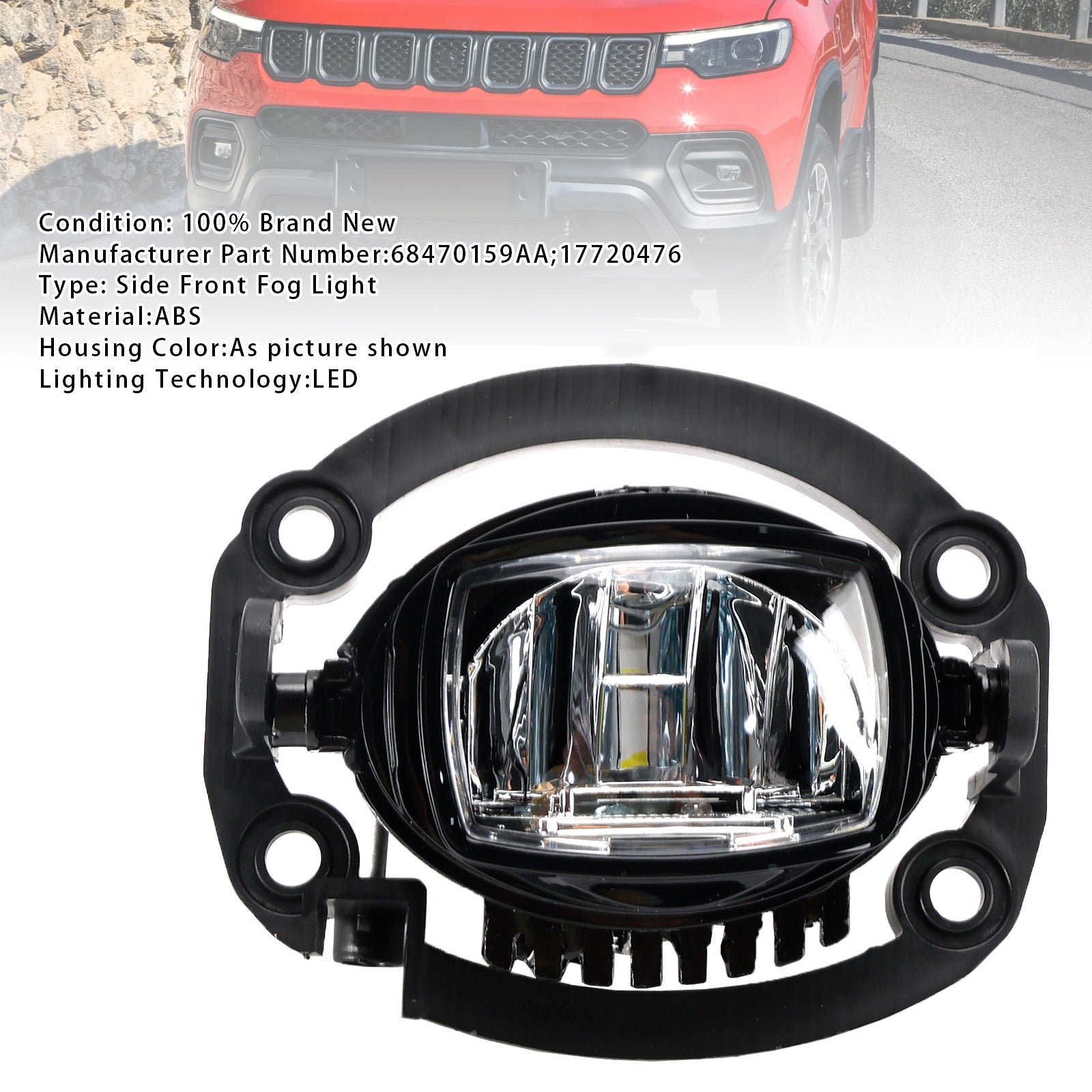 Luz de niebla de fuego delantero LED para Jeep Compass 2021-2025 68470159AA