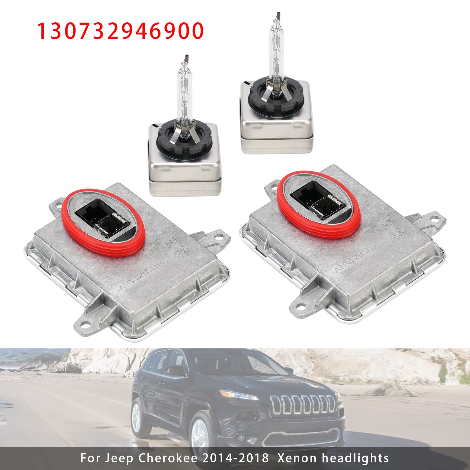 Kit de ballast xénon, unité de contrôle HID et ampoules D3S pour Jeep Cherokee 2014-2018