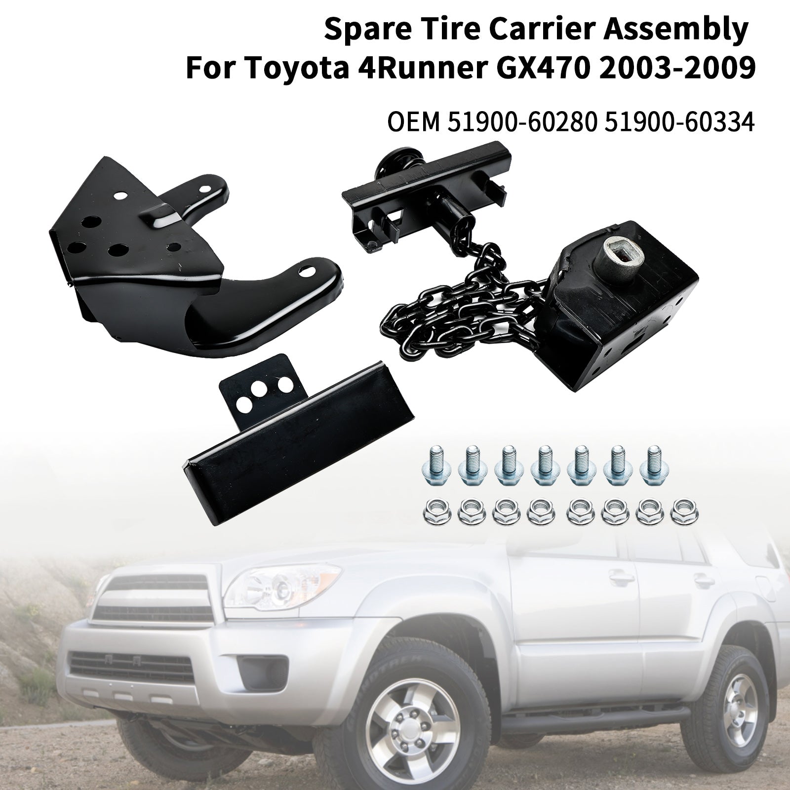 Toyota 4Runner GX470 2003-2009 reservewieldragermontage 51900-60280 Fedex Express