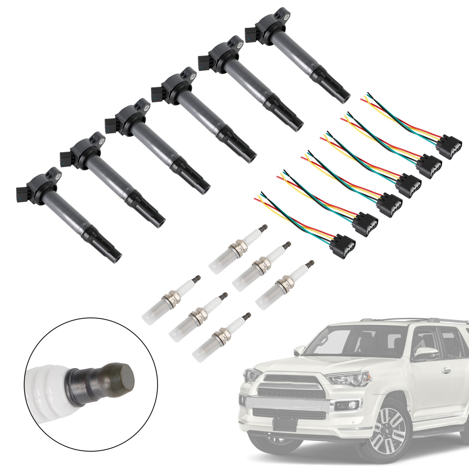 Kit 6 Bobinas de encendido para Lexus RX350 2007-2015 - Incluye conectores y velas - Ref Origin 90919-02251
