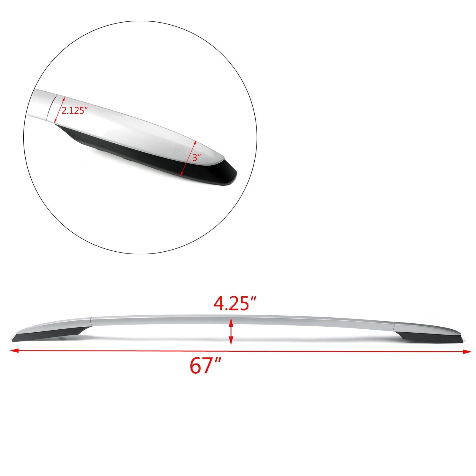 STATCHED ALUMINUM-SIVUN KATTOWARDIT TOYOTA RAV4 2013-2019