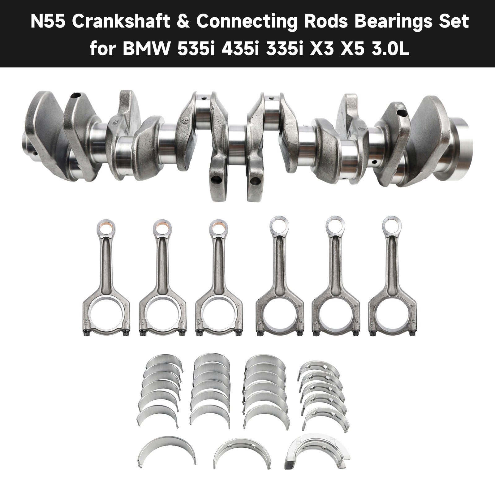 Jeu de paliers de vilebrequin et bielles pour BMW F07/F10 535i xDrive N55 3.0L 11212163665 11217580483 11217581009 11217627037 11247586492 11247624615