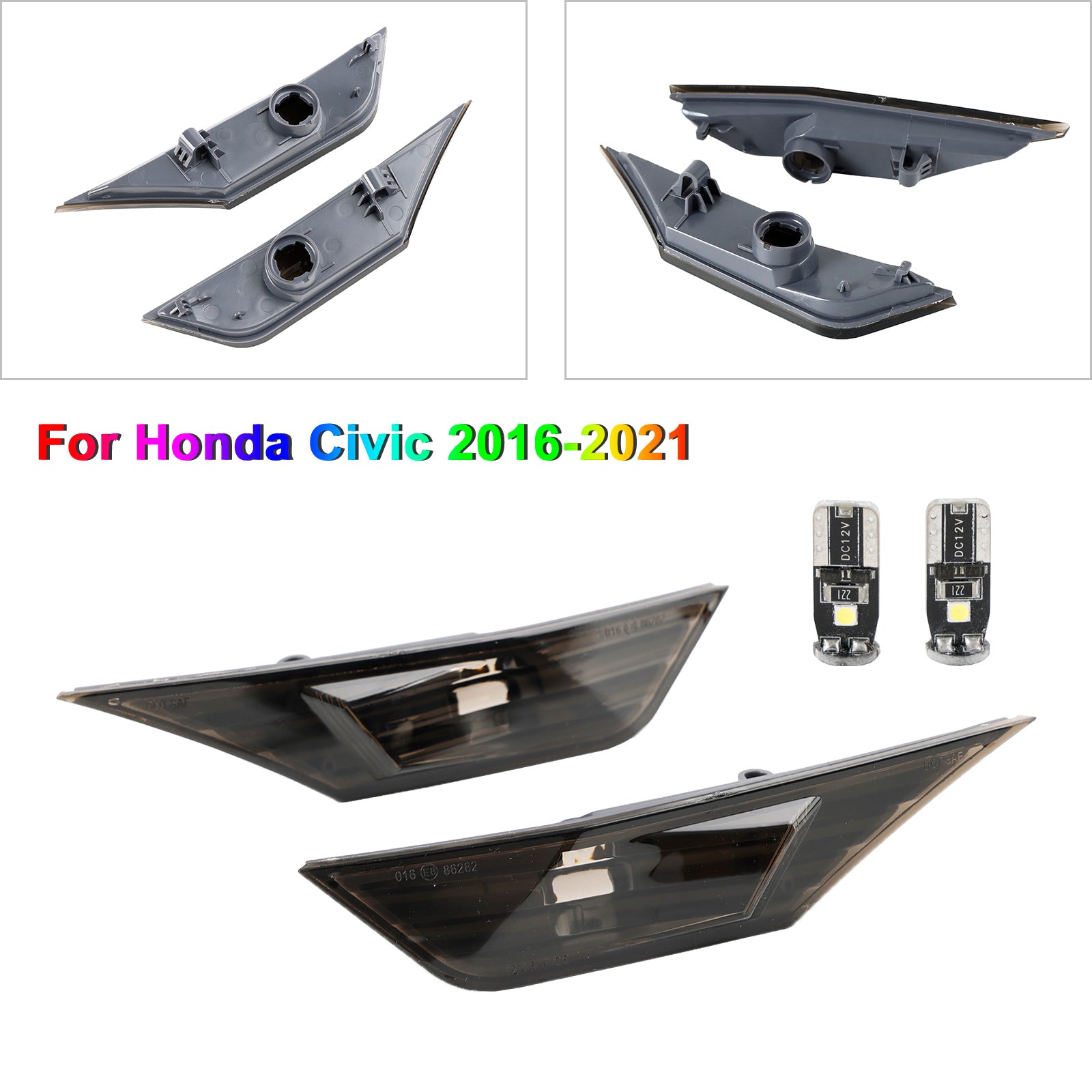 Boîtier de clignotant latéral pour Honda Civic 2016-2021 Ambre générique