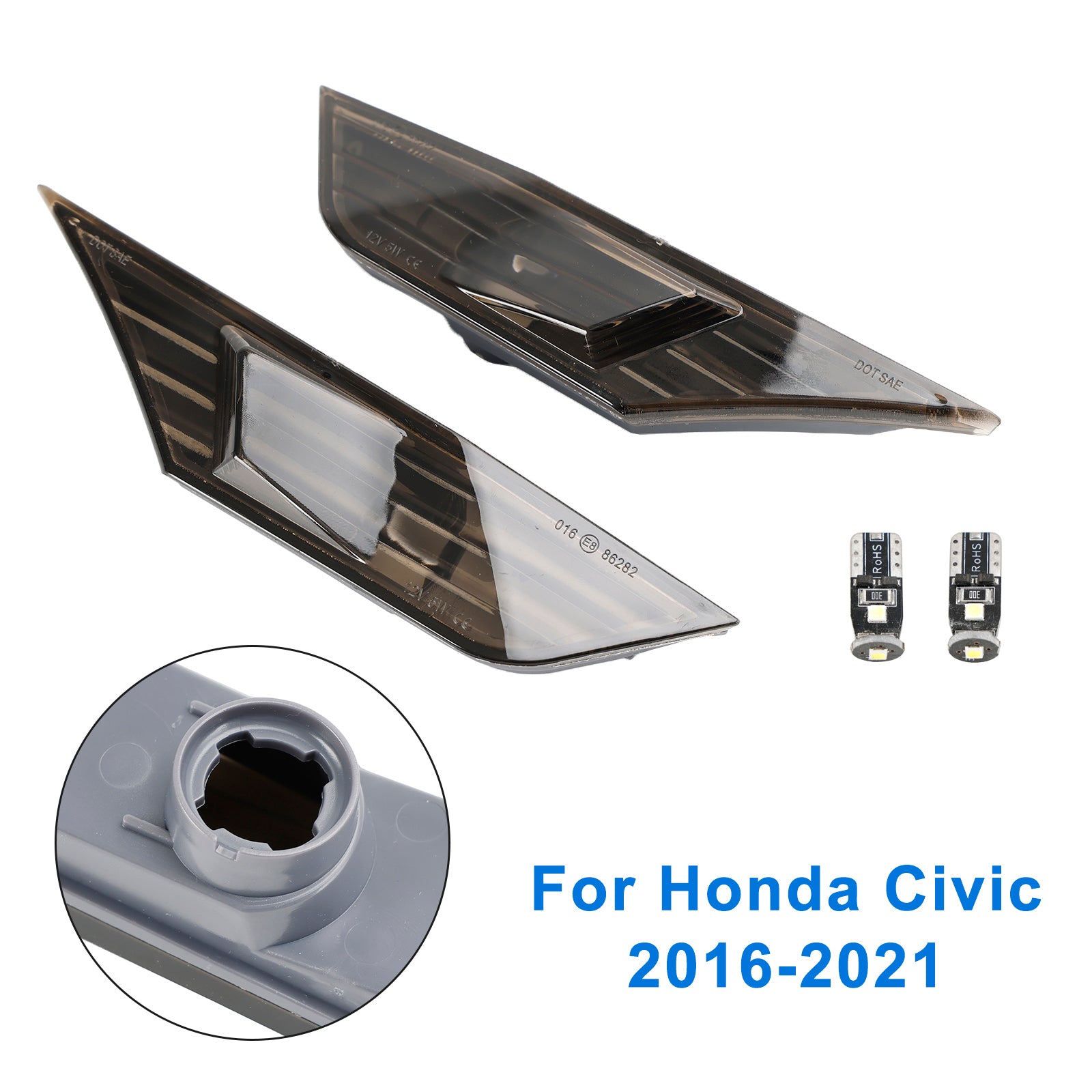 Boîtier de clignotant latéral pour Honda Civic 2016-2021 Ambre générique