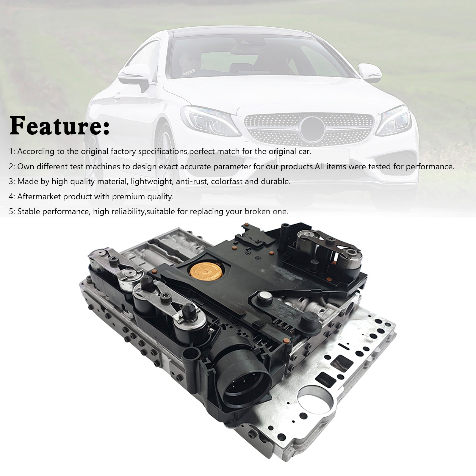 1994-2006 S500 S600 / SL320 1994-1997 722.6 Solénoïde de corps de vanne de transmission TCU avec plaque conductrice Mercedes-Benz